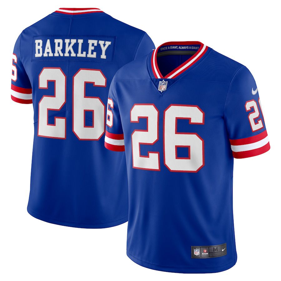 Men New York Giants #26 Saquon Barkley Nike Royal Classic Vapor Limited Player NFL Jersey